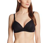 Nur Die Traumweich Bügelloser BH besonders weiche Modal-Faser gepaddete Cups für einen natürlichen Push-Up-Effekt zarte Spitze Damen, schwarz, 85B