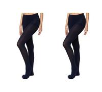 Nur Die Ultra Blickdicht 80 DEN warme Strumpfhose matte Optik breiter Komfortbund Baumwollzwickel Damen, dunkelblau, M