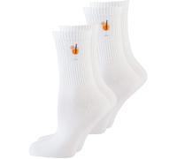 Nur Die Unisex 2er Good Vibes Socken Unisex Tennissocken 35-46 Retro mit Streifen Stamement aus Baumwolle Atmungsaktiv Weich Socken