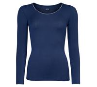 NUR DIE X KILIAN KERNER Damen Longsleeve Micromodal Glitzer-Abschluss - dunkelblau - Größe 44-46