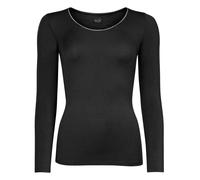 NUR DIE X KILIAN KERNER Damen Longsleeve Micromodal Glitzer-Abschluss - schwarz - Größe 44-46