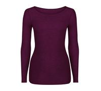 NUR DIE X KILIAN KERNER Damen Longsleeve Roundneck mit Kaschmir - burgundy - Größe L