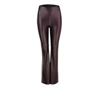 NUR DIE x Kilian Kerner Damen Vegane Flared Leggings in Leder-Optik - Bordeaux - Größe 32-34