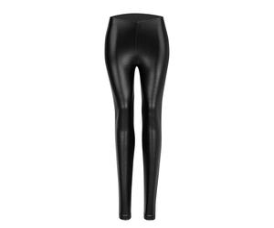 NUR DIE x KILIAN KERNER Damen Vegane Leggings in Leder-Optik mit Croco-Muster - schwarz croco - Größe 40-42