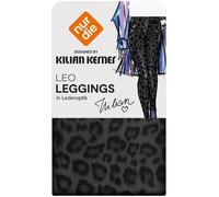 NUR DIE x KILIAN KERNER Damen Vegane Leggings in Leder-Optik - schwarz leo - Größe 32-34