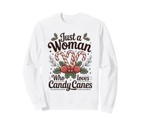 Nur eine Frau, die Zuckerstangen liebt Weihnachten Sweatshirt