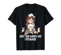 Nur noch eine Katze, die ich verspreche, Katzen, Liebhaber, Frau, Mädchen, Katze, Mama Preisgünstiges Grafik-T-Shirt, Herren, Schwarz, L