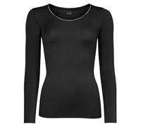 nurdie Longsleeve mit Glitzer-Abschluss Damen schwarz, 36-38