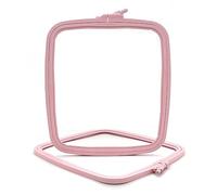 Nurge Quadratische Stickrahmen aus Kunststoff, Kreuzstichrahmen, Stanznadelrahmen, Größe M, Rosa