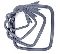 Nurge Quadratischer Stickrahmen aus Kunststoff, für Kreuzstich, 4-teiliges Set, Anthrazit