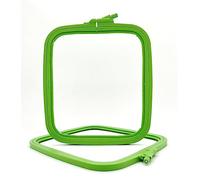 Nurge Quadratischer Stickrahmen aus Kunststoff, Kreuzstichrahmen, Stanznadelrahmen, Nr. 3, mittelgroß, Grün