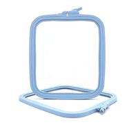 Nurge Quadratischer Stickrahmen - Kunststoff-Kreuzstichrahmen für Nadelspitze & Stickerei - verstellbarer Bastelrahmen - Blau - Nr. 3 (mittel)