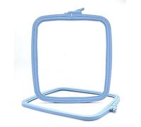Nurge Quadratischer Stickrahmen - Kunststoff-Kreuzstichrahmen für Nadelspitze & Stickerei - verstellbarer Bastelrahmen - Blau - Nr. 4 (groß)