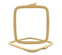 Nurge Quadratischer Stickrahmen - Kunststoff-Kreuzstichrahmen für Nadelspitze & Stickerei - verstellbarer Bastelrahmen - Beige - Nr. 4 (groß)
