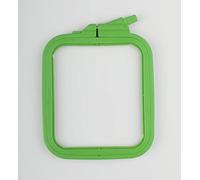 Nurge Quadratischer Stickrahmen - Kunststoff-Kreuzstichrahmen für Nadelspitze & Stickerei - verstellbarer Bastelrahmen - Grün - Nr. 1 (XS)