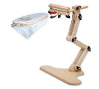 Nurge Verstellbarer Sticktischständer, Kreuzstichrahmen, Stickrahmenhalter, Handpoliertes Naturholz (190-2 Stickständer)