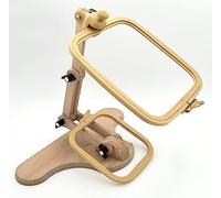 Nurge Verstellbarer Sticktischständer und Stickrahmen, klein, mittel, Kreuzstichrahmen, Stickrahmenhalter, Handpoliertes Naturholz (Ständer + Nr: 2-3)