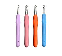 Nurila 4 Stück Häkelnadeln, 6.5mm 8.0mm 9.0mm 10.0mm Häkelnadel Set, Ergonomische Häkelnadel mit Bunte Silikongriff, Crochet Hook Set für Anfänger und Häkelliebhaber, Geeignet für DIY Schals, Pullover