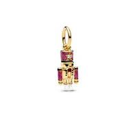 Pandora 763583C01 - Beweglicher Nussknacker Charm - Gelbgold Vergoldung - Emaille Zirkonia Pink