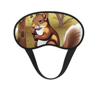 Nut-Eating Eichhörnchen-Schlafmaske für Seitenschläfer, Verdunkelungs-Augenmaske für Damen und Herren, Nulldruck-Schlafmasken, weiche, atmungsaktive Augenabdeckung, bequeme Augenbinde, Lidschatten für