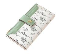 Nuyhgtr Damen-Geldbörse aus Leder - Dünne Geldbörse mit Blumenmuster, veganes Münzfach mit Reißverschluss, Ledermaterial mit stilvollem Design, weibliches Pendeln, Arbeit, Einkaufen, Dating