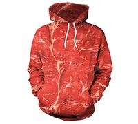 NVBFD Unisex 3D Druck Hoodie Kapuzenpullover,Unisex Hoodies Hd 3D Lustige Fleisch Gedruckt Hoodies Unisex Pullover Männer Frauen Pullover Kapuzen-Sweatshirt Studentenpaare Freund,L