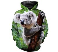 NVBFD Unisex 3D Druck Hoodie Kapuzenpullover,Unisex Langarm-Hoodie 3D-Druck Koala Tiergrafik Lässiger Hoodie Mit Kängurutasche Kordelzug Pullover Studentenpaare, 5XL