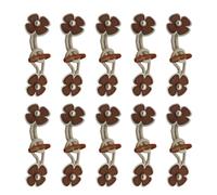 NVOQILIN 10 Stück PU-Leder-Knebel zum Aufnähen mit Hornknöpfen, Retro-Blumenverschlüsse, Knopf, Nähzubehör