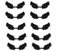 NVOQILIN 10 Stück Stoffflügel-Charm-Applikationen für handgefertigte Kunst, Handwerk, Heimdekoration, Kleidung, Nähen, Handwerk