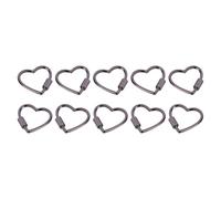NVOQILIN 10 x Herz-Karabiner, Schlüsselanhänger-Clip für Taschen, Riemen, Schnallen, Verschlüsse, Metall-Karabiner-Clip mit Schraube für