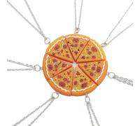 NVOQILIN 7 trendige Halsketten/Schlüsselanhänger, Pizza-Charm-Halsketten/Schlüsselanhänger, auffälliges Accessoire für Lebensmittel-Themen, Geschenke, Mode-Accessoires, Einheitsgröße, Wie beschrieben
