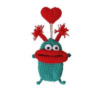 NVOQILIN Cartoon-Autoschlüssel-Hülle, zum Herausziehen, Wurstmund, Monster, gestrickte Schlüssel, Schutzhülle, lustige Schlüsseltasche für Damen und Herren, Weihnachtsmotiv mit großem Mund, One size