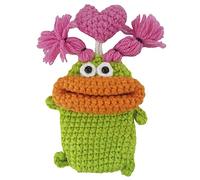 NVOQILIN Cartoon-Autoschlüssel-Hülle, zum Herausziehen, Wurstmund, Monster, gestrickte Schlüssel, Schutzhülle, lustige Schlüsseltasche für Damen und Herren, Grünes Big Mouth Powd, One size