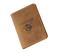 NVOQILIN Elegante Reisepasshülle aus Leder mit Blockierung für Damen und Herren, sichere Reisedokumente und Kartenaufbewahrung, blockierende Reisepasshülle, braun, Mass Beauty