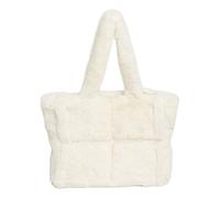 NVOQILIN Große Kapazität, weiche Plüschtasche für Damen, Winter-Fleece, Schultertasche, Handtasche, geräumig zum Einkaufen oder für Freizeitausflüge, weiß, One Size