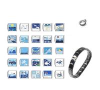 NVOQILIN Italienischer Charm-Link-Schmuckherstellungsteil-Modul-Zubehör, Edelstahl, Texturherstellung, Zubehör, Edelstahl-Charm-Anhänger