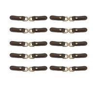 NVOQILIN Leder-Knebelverschlüsse zum Aufnähen mit Metallknopf für Strickwaren, Windbreaker, gepolsterte Jacken, Wollmäntel, 10 Stück