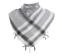 NVOQILIN Modischer Shemagh-Schal mit Totenkopf-Muster, Wüstenschal, arabischer Schal, Unisex, Halstuch, Kopftuch, für Damen und Herren, stilvoll, weiß/schwarz, Einheitsgröße