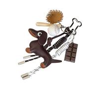 NVOQILIN Vintage-Dackel-Schlüsselanhänger, einzigartige Stile, robuste PU-Materialien, Elkegant-Anhänger für Tasche und Schlüssel, Dekoration für den täglichen Gebrauch