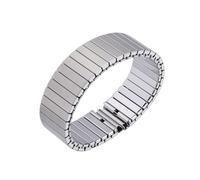 NVYRFS 14 mm, 16 mm, 18 mm, 20 mm, 22 mm, elastisches Stretch-Uhrenarmband, Metall-Edelstahl-Uhrenarmband, elastisches, einziehbares Uhrenarmband, Unisex-Uhrenarmband(Silver,20mm M)