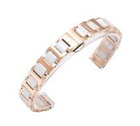 NVYRFS 6mm 8mm 10mm 12mm 14mm 16mm 18mm Edelstahl Uhrenarmband Keramikarmband Damen Roségold Mesh Gürtel Armband(O,6mm)