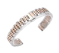 NVYRFS 6mm 8mm 10mm 12mm 14mm 16mm 18mm Edelstahl Uhrenarmband Keramikarmband Damen Roségold Mesh Gürtel Armband(L,16mm)