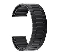 NVYRFS Elastisches Uhrenarmband aus Edelstahl, 22 mm, einziehbares Uhrenarmband aus Metall, schwarzes Armband, Uhrenzubehör, Unisex-Armband(M about 150mm)