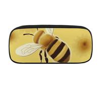 NWTRJ Honey Bee Federmäppchen, wasserdicht, Leder, großes Fassungsvermögen, für Stifte, Kosmetik, Make-up-Tasche für Damen und Herren, Stil:, Einheitsgröße