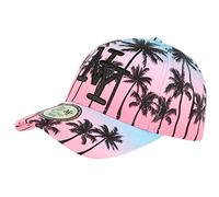 NY Baseballkappe, Rosa und Blau, Tropical Fashion Sunset Baseball - Einheitsgröße - Rosa