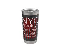 NYC Bronx Brooklyn Queens Staten Island T-Shirt Doppelwandiger Edelstahl-Thermobecher