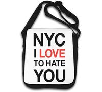 NYC I Love To Hate You I Hate New York Umhängetasche Weiß