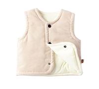Nyeemya Baby Weste Mädchen Winterjacke Ärmellos Warm Jacke Übergangs Vest Top Rundhals Pullunder Winter Herbst Kleidung Outwear A Beige 68-74