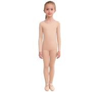 Nyeemya Kinder Mädchen Thermo Unterwäsche Set Langarm Unterhemd Rundhals Oberteil Elastisch Strumpfhose Leggings 2tlg Thermoset Winterunterwäsche Tanzen B Nackt 116-140