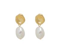 NYGGTYK 1 Paar Perlenohrringe, 1 Geschenkbox, hängende Perlenohrringe, goldene hängende Perlenohrringe, goldener Tropfenanhänger, geeignet für den täglichen Gebrauch und zum Verschenken